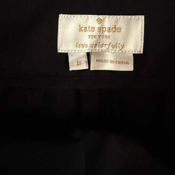 Kate Spade Black Crop Pants With Lace Trim On The Side Size 8 - Picture 6 of 10